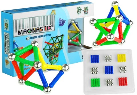 Zestaw Magnastix Klocki Magnetyczne Kolorowe 60