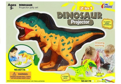 Projektor Dinozaur + Pisaki 18 Obrazków Malowanie Projektor Dinozaur + Pisaki 18 Obrazków Malowanie