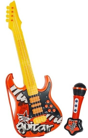 GITARA ELEKTRYCZNA DLA DZIECI MIKROFONEM + STRUNY GITARA ELEKTRYCZNA DLA DZIECI MIKROFONEM + STRUNY