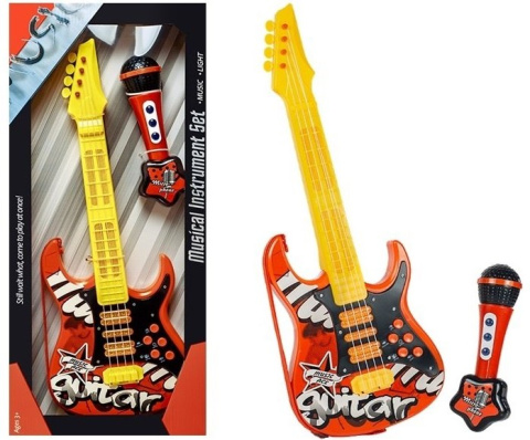 GITARA ELEKTRYCZNA DLA DZIECI MIKROFONEM + STRUNY GITARA ELEKTRYCZNA DLA DZIECI MIKROFONEM + STRUNY