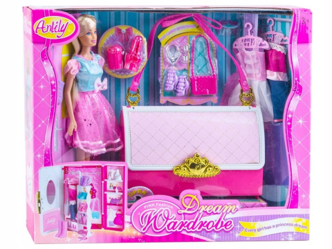 Anlily Lalka GARDEROBA + domek SZAFA z ubraniami Anlily Lalka GARDEROBA + domek SZAFA z ubraniami