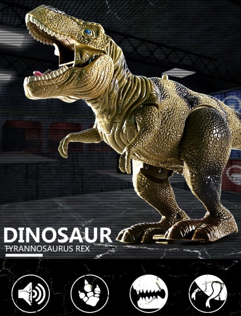 MEGA DINOZAUR T-REX TYRANOZAUR CHODZI RYCZY - BRĄZOWY MEGA DINOZAUR T-REX TYRANOZAUR CHODZI RYCZY - BRĄZOWY