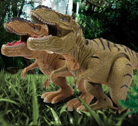 MEGA DINOZAUR T-REX TYRANOZAUR CHODZI RYCZY - BRĄZOWY MEGA DINOZAUR T-REX TYRANOZAUR CHODZI RYCZY - BRĄZOWY