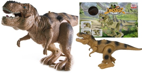 MEGA DINOZAUR T-REX TYRANOZAUR CHODZI RYCZY - BRĄZOWY MEGA DINOZAUR T-REX TYRANOZAUR CHODZI RYCZY - BRĄZOWY