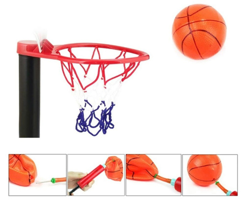 Duży ZESTAW do KOSZYKÓWKI Kosz Piłka Pompka