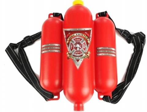 DUŻY Zestaw Strażaka Kask KAMIZELKA Gaśnica + Kanister