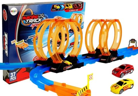 Tor Wyścigowy Racing z 4 Pętlami Dwa Autka 181 cm Tor Wyścigowy Racing z 4 Pętlami Dwa Autka 181 cm