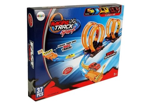 Tor Wyścigowy Racing z 4 Pętlami Dwa Autka 181 cm Tor Wyścigowy Racing z 4 Pętlami Dwa Autka 181 cm