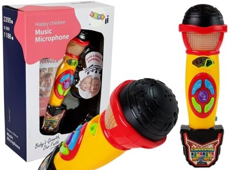 Mikrofon Żółto- Czarny Karaoke Nagrywający Piosenki Mikrofon Żółto- Czarny Karaoke Nagrywający Piosenki