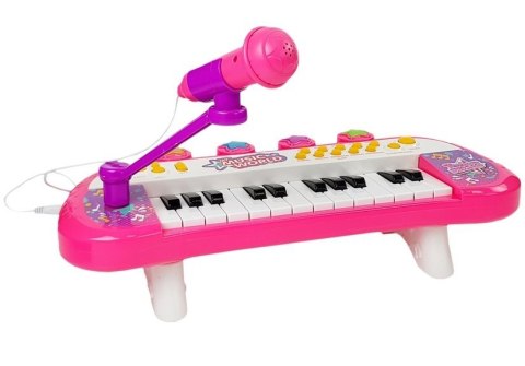 Keyboard Pianinko 24 Klawisze USB Mikrofon Różowy Keyboard Pianinko 24 Klawisze USB Mikrofon Różowy