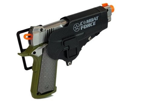Zestaw Policyjny Pistolet 20cm Odznaka Gwizdek Kabura Efekty Świetlne Dźwięk Zestaw Policyjny Pistolet 20cm Odznaka Gwizdek Kabura Efekty Świetlne Dźwięk