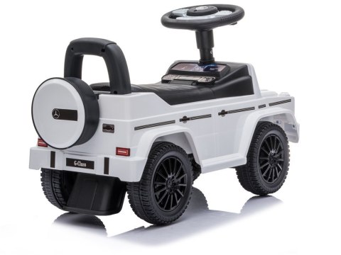 Jeździk Mercedes G-Class 652 Biały Dźwięk Klaksonu Silnika Jeździk Mercedes G-Class 652 Biały Dźwięk Klaksonu Silnika