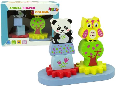 Drewniane Zwierzątka Sorter Sowa Panda Koła Zębate Drewniane Zwierzątka Sorter Sowa Panda Koła Zębate