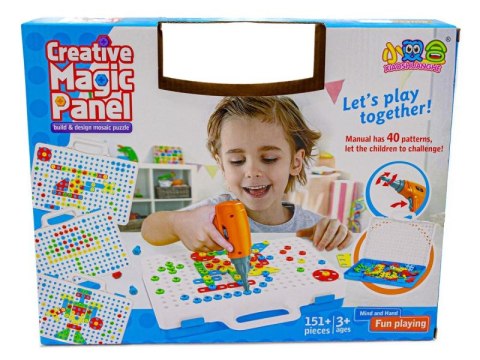 Edukacyjna Układanka,Puzzle,Klocki Kreatywna Mozaika, Wkrętarka 151 El Zestaw Konstrukcyjny Edukacyjna Układanka,Puzzle,Klocki Kreatywna Mozaika, Wkrętarka 151 El Zestaw Konstrukcyjny