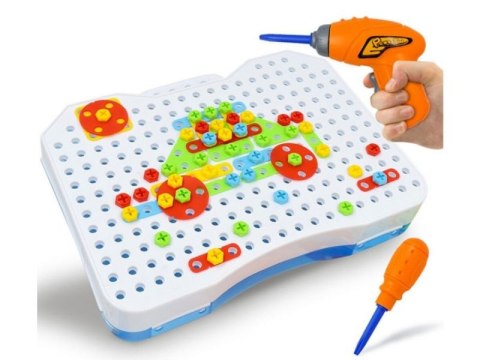 Edukacyjna Układanka,Puzzle,Klocki Kreatywna Mozaika, Wkrętarka 151 El Zestaw Konstrukcyjny Edukacyjna Układanka,Puzzle,Klocki Kreatywna Mozaika, Wkrętarka 151 El Zestaw Konstrukcyjny