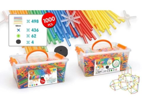 Słomki Konstrukcyjne, Klocki, Patyczki ok. 1000 Sztuk Kuferek Słomki Konstrukcyjne, Klocki, Patyczki ok. 1000 Sztuk Kuferek
