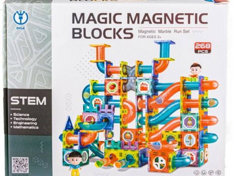 Klocki Magnetyczne, Tor Kulkowy Dla Kulek 268 Elementy Kulodrom Klocki Magnetyczne, Tor Kulkowy Dla Kulek 268 Elementy Kulodrom