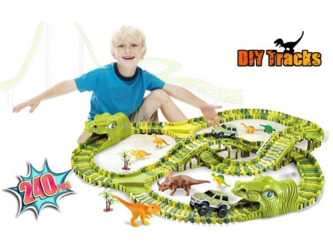 Duży Tor Samochodowy, Wyścigowy - Park Dinozaurów 240 El. Duży Tor Samochodowy, Wyścigowy - Park Dinozaurów 240 El.