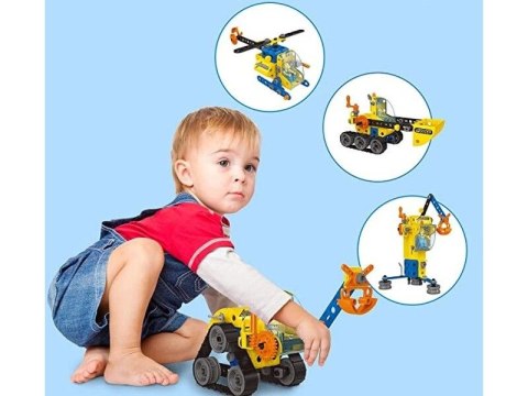 Klocki Konstrukcyjne, Maszyny, Pojazdy Budowlane, Auto, Helikopter, Dźwig, Samochód Do Rozkręcania I Skręcania 6w1 Klocki Konstrukcyjne, Maszyny, Pojazdy Budowlane, Auto, Helikopter, Dźwig, Samochód Do Rozkręcania I Skręcania 6w1