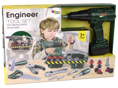 Zestaw Majsterkowicza Organizer Wkrętarka Na Baterie Zielony Zestaw Majsterkowicza Organizer Wkrętarka Na Baterie Zielony