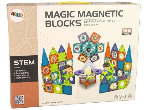 Klocki Magnetyczne Budowle 3D Diabelski Młyn 155 Elementów Klocki Magnetyczne Budowle 3D Diabelski Młyn 155 Elementów