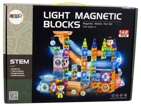 Świecąca Zjeżdżalnia Dla Kulek Klocki Magnetyczne 142 Elementy Świecąca Zjeżdżalnia Dla Kulek Klocki Magnetyczne 142 Elementy