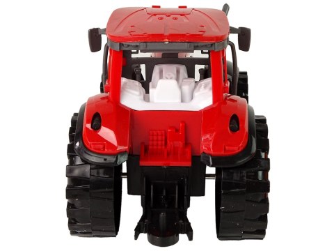 Czerwony Traktor z Pomarańczowym Kultywatorem Napęd Czerwony Traktor z Pomarańczowym Kultywatorem Napęd