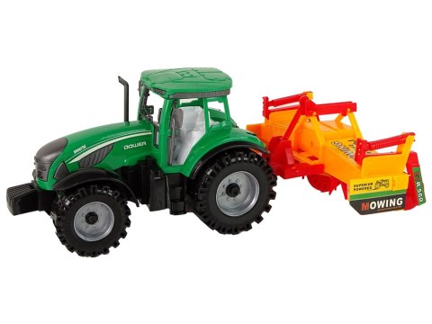 Zielony Traktor z Pomarańczowym Kultywatorem Napęd dla Dzieci Zielony Traktor z Pomarańczowym Kultywatorem Napęd dla Dzieci