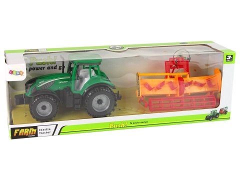Zielony Traktor z Pomarańczowym Kultywatorem Napęd dla Dzieci Zielony Traktor z Pomarańczowym Kultywatorem Napęd dla Dzieci