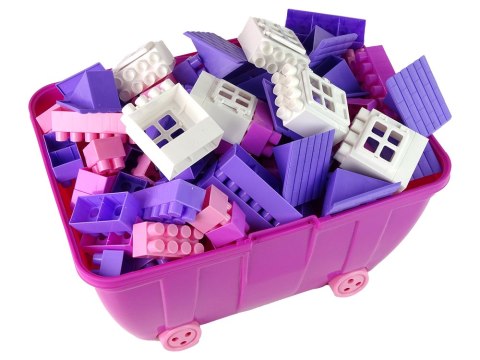 Kuferek Mały Pastelowy Różowy Klockami K2 180 Elementów Kuferek Mały Pastelowy Różowy Klockami K2 180 Elementów