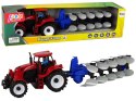 Traktor z Pługiem Plastikowy Czerwony Niebieski Traktor z Pługiem Plastikowy Czerwony Niebieski