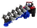 Traktor z Pługiem Plastikowy Czerwony Niebieski Traktor z Pługiem Plastikowy Czerwony Niebieski