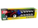 Traktor z Pługiem Plastikowy Czerwony Niebieski Traktor z Pługiem Plastikowy Czerwony Niebieski