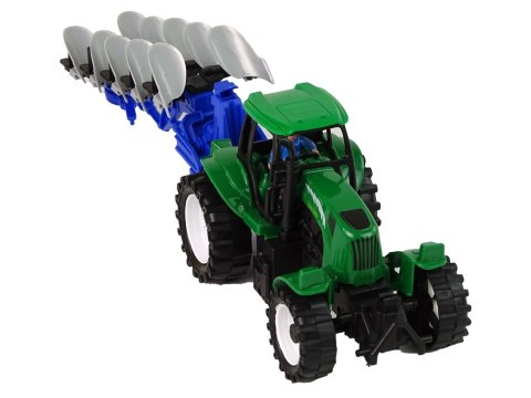 Traktor z Pługiem Plastikowy Zielony Niebieski Traktor z Pługiem Plastikowy Zielony Niebieski