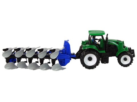 Traktor z Pługiem Plastikowy Zielony Niebieski Traktor z Pługiem Plastikowy Zielony Niebieski