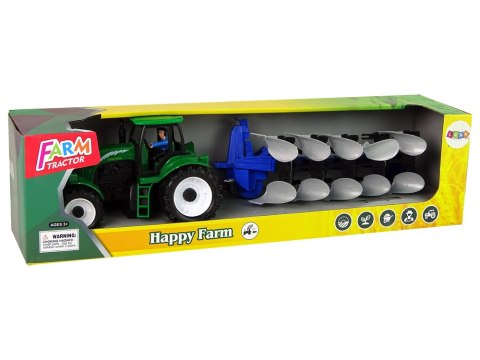 Traktor z Pługiem Plastikowy Zielony Niebieski Traktor z Pługiem Plastikowy Zielony Niebieski