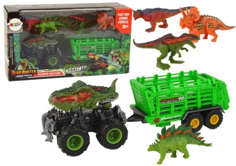 Pojazd z Motywem Dinozaura Przyczepa 4 Sztuki Dinozaurów Pojazd z Motywem Dinozaura Przyczepa 4 Sztuki Dinozaurów
