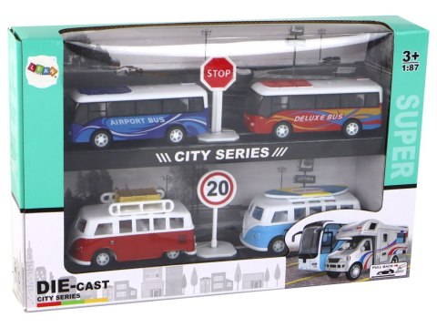 Kampery Autobusy Z Napędem Frykcyjnym 1:87 4 Sztuki Kampery Autobusy Z Napędem Frykcyjnym 1:87 4 Sztuki