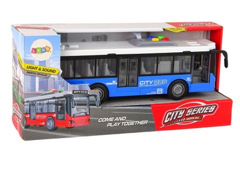 Autobus Na Baterie Światła Dźwięki Napęd Frykcyjny Niebieski 1:16 Autobus Na Baterie Światła Dźwięki Napęd Frykcyjny Niebieski 1:16