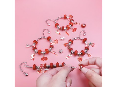 Zestaw Do Tworzenia Robienia Biżuterii, Bransoletek, Charmsy, Zawieszki, Koraliki ODCIENIE CZERWIENI + Etui Zestaw Do Tworzenia Robienia Biżuterii, Bransoletek, Charmsy, Zawieszki, Koraliki ODCIENIE CZERWIENI + Etui