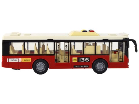 Autobus Na Baterie Światła Dźwięki Czerwony Miejski 1:16 Autobus Na Baterie Światła Dźwięki Czerwony Miejski 1:16