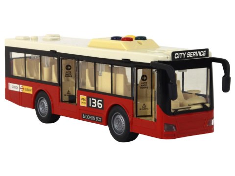 Autobus Na Baterie Światła Dźwięki Czerwony Miejski 1:16 Autobus Na Baterie Światła Dźwięki Czerwony Miejski 1:16