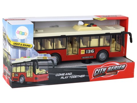 Autobus Na Baterie Światła Dźwięki Czerwony Miejski 1:16 Autobus Na Baterie Światła Dźwięki Czerwony Miejski 1:16