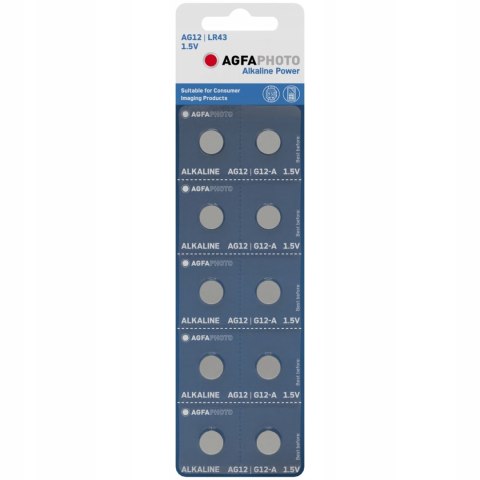 10x BATERIA GUZIKOWA AGFAPHOTO AG12 LR43 1.5V ALK 10x BATERIA GUZIKOWA AGFAPHOTO AG12 LR43 1.5V ALK