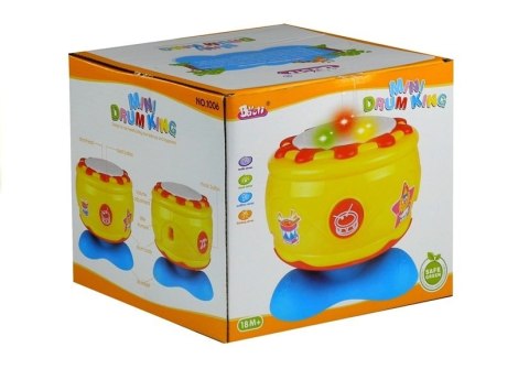Duży Interaktywny Bębenek Muzyczny Światełka 19 cm Duży Interaktywny Bębenek Muzyczny Światełka 19 cm