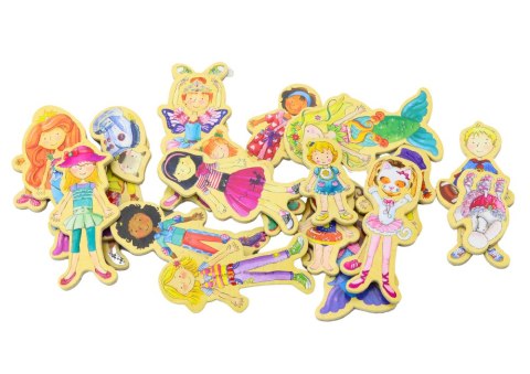 Zestaw Magnesy Drewniane Postacie W Przebraniach Kolorowe 20 Sztuk Zestaw Magnesy Drewniane Postacie W Przebraniach Kolorowe 20 Sztuk