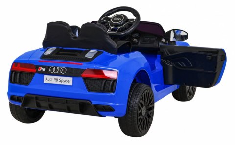 Audi R8 na akumulator dla dzieci Niebieski + Pilot + EVA + Wolny Start + MP3 LED Audi R8 na akumulator dla dzieci Niebieski + Pilot + EVA + Wolny Start + MP3 LED