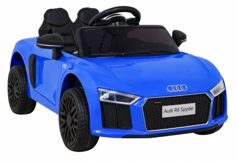 Audi R8 na akumulator dla dzieci Niebieski + Pilot + EVA + Wolny Start + MP3 LED Audi R8 na akumulator dla dzieci Niebieski + Pilot + EVA + Wolny Start + MP3 LED