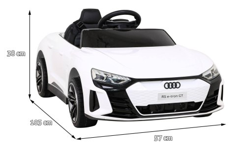 Audi RS E-Tron GT na akumulator Biały + Pilot + Napęd 4x4 + Radio MP3 + LED + EVA Audi RS E-Tron GT na akumulator Biały + Pilot + Napęd 4x4 + Radio MP3 + LED + EVA