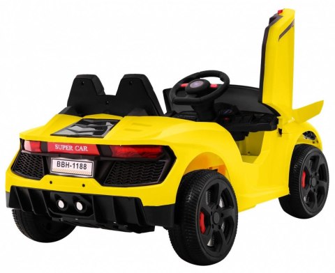 Autko Future na akumulator dla dzieci Żółty + Pilot + Wolny Start + MP3 USB + LED Autko Future na akumulator dla dzieci Żółty + Pilot + Wolny Start + MP3 USB + LED